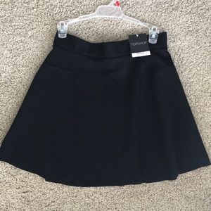 TOPSHOP Black Skater Skirt
